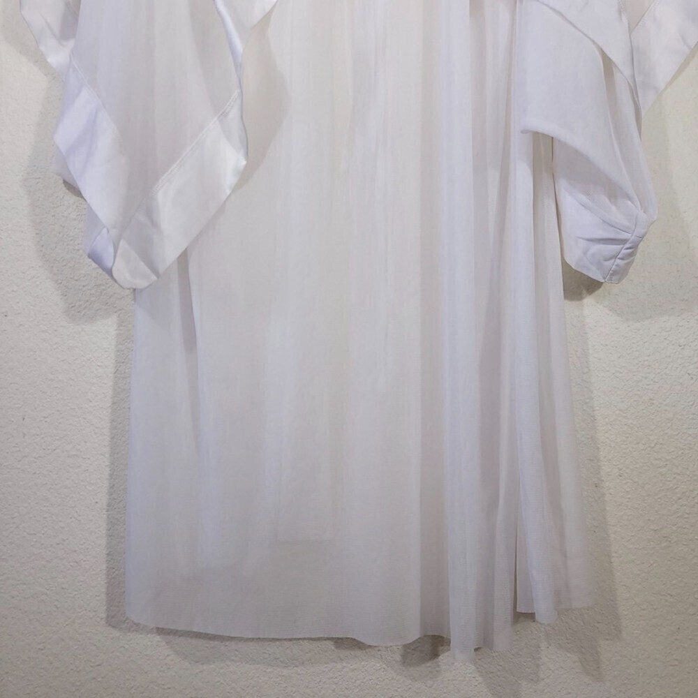 NWT Hot As Hell Yoko Kimono Sheer Hooded Robe Boho Cover Up White Satin One Size - Picture 16 of 16